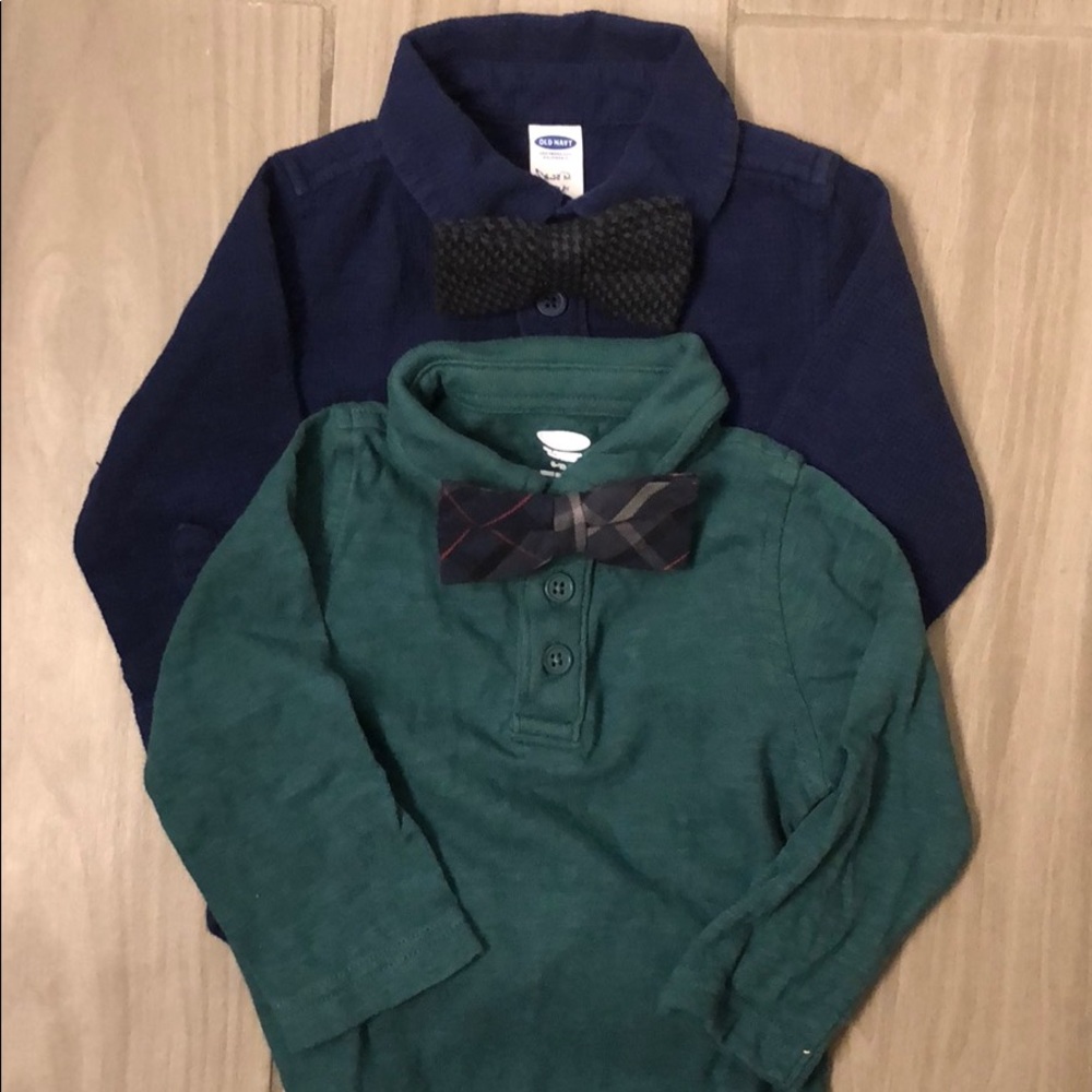 Old Navy 2 long sleeve bodysuits with bow tie